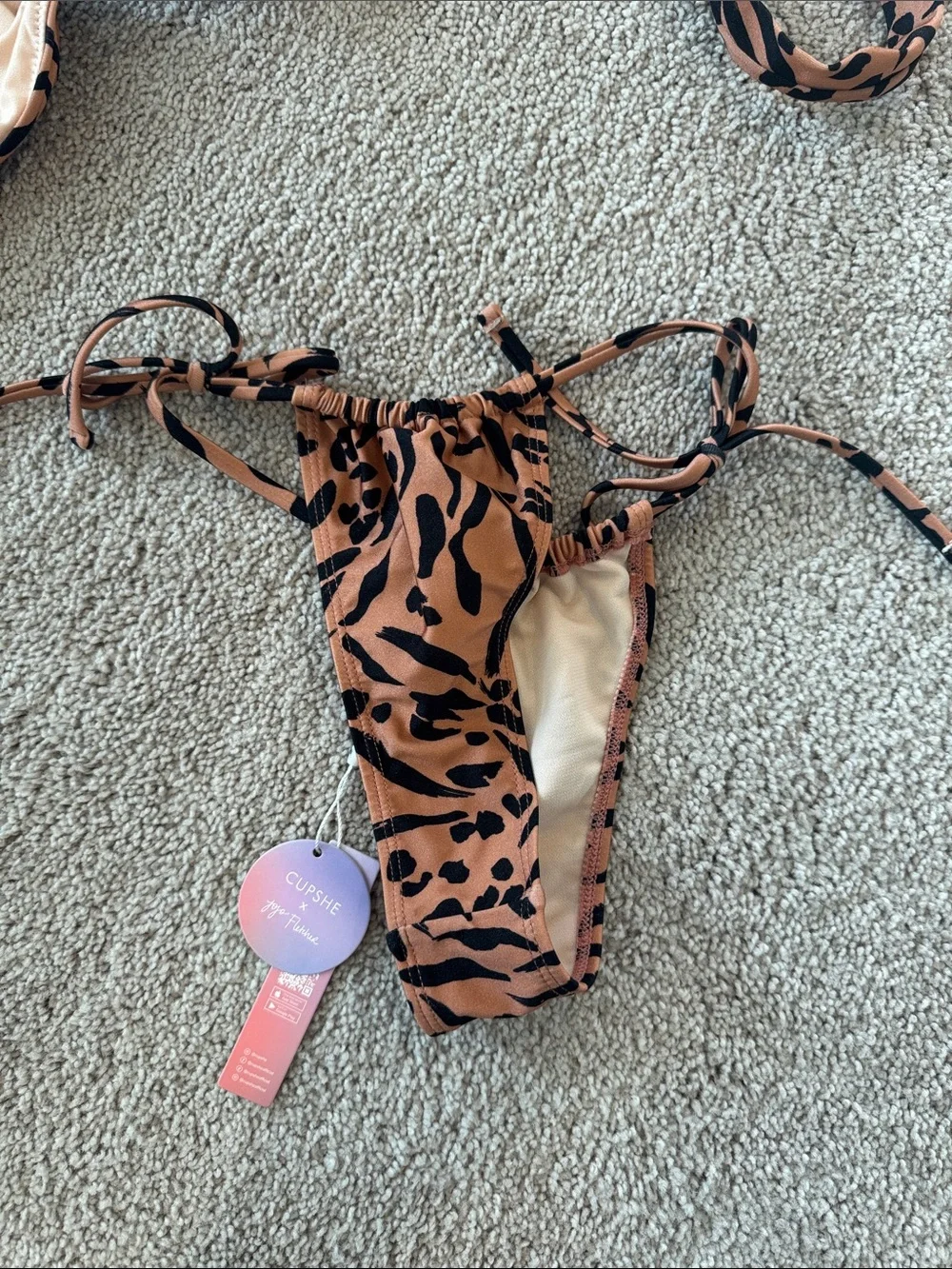 Cupshe | Love Struck 4-Way Top & Ultra Cheeky Bikini Set